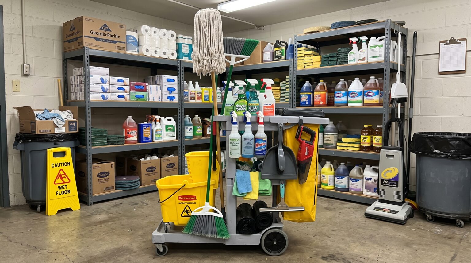 janitorial supplies displayed to… 2k 202608151908